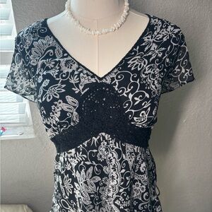 Black and White Floral Dress